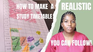 How to make a REALISTIC study timetable YOU CAN FOLLOW [upl. by Tonnie457]