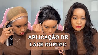 INSTALAÇÃO DE PERUCA I APLICANDO LACE PASSO A PASSO I LACE DE CABELO HUMANO I COMO COLAR LACE FRONT [upl. by Robbyn213]