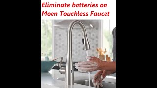 How to Eliminate batteries on Moen touchless MotionSense faucet [upl. by Walliw982]