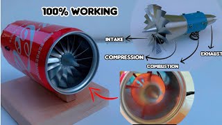 Making a Jet Engine using soda can  diy Jet engine  fully functional Jet Engine [upl. by Nileek]