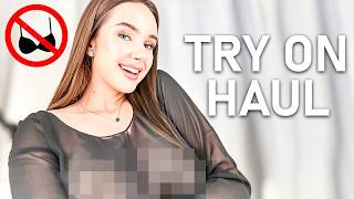 4K TRY ON HAUL BLOUSE WITH Alisa  GET READY WITH ME  NO BRA CHALLENGE WITH SHEER BLOUSES [upl. by Whiteley254]