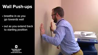 Exercises to prevent back pain wall pushups  Ohio State Medical Center [upl. by Ingelbert]