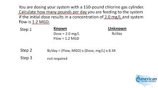 Chlorine Dosage Pounds per Day  Texas Class D Water Math [upl. by Gussi]