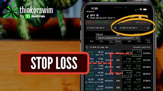 Stops on Spreads Using ThinkorSwim Mobile App [upl. by Eliathas]