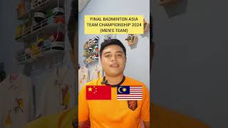 Final Badminton Asia Team Championship 2024 Mens Team badminton sports shorts [upl. by Garwin]