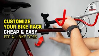 Wall Mount Bike HangerRack Installation amp Modification for All Bike Types DIY Bike Wall Mount Rack [upl. by Karlin]