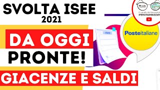 SVOLTA ISEE 2021 SALDO E GIACENZA 2019 DA OGGI IN POSTA [upl. by Kieger]