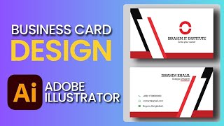 Business card design by Adobe Illustrator 2024  Visiting Card Design AI  Ibrahim K Tech [upl. by Einaj]