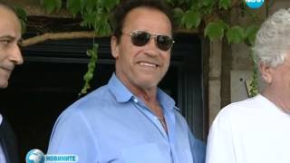 THE EXPENDABLES 3 2014  NEW video ARNOLD SCHWARZENEGGER arriving in Bulgaria EXCLUSIVE [upl. by Nagad262]