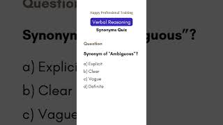 Synonyms Quiz  Day 8  Verbal Reasoning interview reasoning [upl. by Irec839]