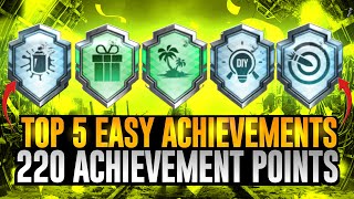 Top 5 Easy Achievements Pubg Mobile  220 Achievement points Free  Pubg Easy Achievements [upl. by Tongue768]