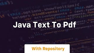 java text to pdf [upl. by Riem]