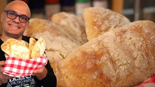 CIABATTINE DI PANE FACILI SENZA IMPASTARE ricetta pane facile [upl. by Westley569]