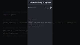 JSON Decoding in Python pythonlearning programming coding python programminglanguage [upl. by Jamison860]