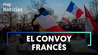 FRANCIA El CONVOY por la LIBERTAD contra las restricciones COVID marcha hacia PARÍS  RTVE Noticias [upl. by Lethia]