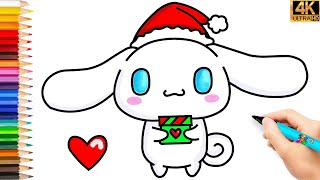 CINNAMOROLL  DISEGNI DI NATALE 🐸 COME DISEGNARE CINNAMOROLL FACILE 😍 DISEGNI 🌈 DISEGNI DI NATALE [upl. by Laamak]