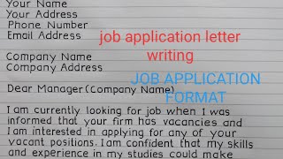 JOB APPLICATION LETTER WRITINGJOB APPLICATION FORMAT [upl. by Lippold]