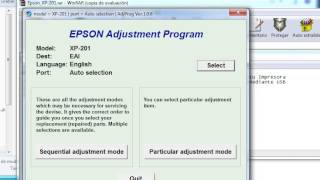 Reset Epson Xp 101 200 201 204 400 401 [upl. by Aeht]