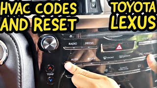 HVAC Codes and Reset Procedure for Toyota and Lexus No tools required AC Diagnostic Codes and Reset [upl. by Aurelio]