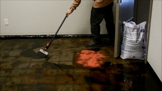 How to remove black mastic or carpet glue from a concrete floor  wwwsealgreencom  8009973873 [upl. by Asilak]