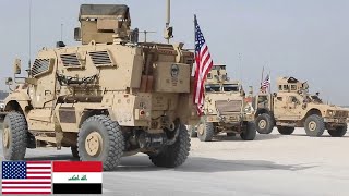 US Army in Iraq Military Escort for a Humanitarian Convoy to Northeastern Syria [upl. by Eintirb]