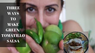 Three Ways to Make Tomatillo Green Salsa [upl. by Sigfrid352]