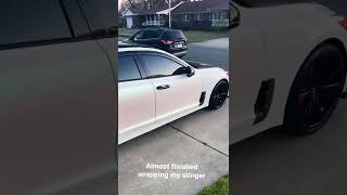 2022 Kia Stinger Wrap in Aurora Pearl  mbrpexhaust exhaust matte satin carwraps rims [upl. by Dasa273]