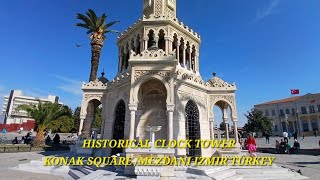 IZMIR TURKEY ICONIC CLOCK TOWER LIGHT SHOW IN KONA SQUARE [upl. by Huttan]