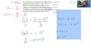 🔭 Luglio 2024  Fisica e matematica n° 253  Una sottile sbarra di alluminio coefficiente di dila… [upl. by Silas]