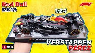 ¡Oracle RedBull Racing RB18 Bburago 124 Max Verstappen amp Sergio Pérez  Review [upl. by Hajidahk]