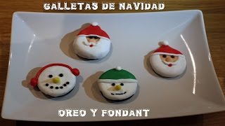 Galletas de navidad decoradas fáciles sin horno con oreo y fondant [upl. by Anyl]