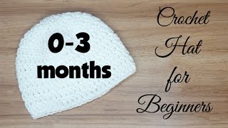 03 Months Baby Hat Crochet Pattern  How to Crochet Newborn Hat [upl. by Hseham]