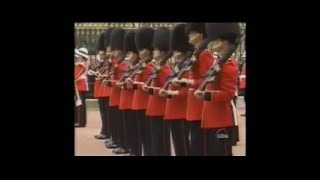 911  Band of the Coldstream Guards play The Star Spangled Banner Buckingham Palace 1392001 [upl. by Ahteres]