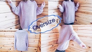 Свитер Оверсайз спицами  Oversize  Свободный свитер [upl. by Adnamahs199]