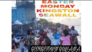 EASTER MONDAY HANG AT KINGSTON SEAWALL GEORGETOWN GUYANA [upl. by Kcirdneked444]