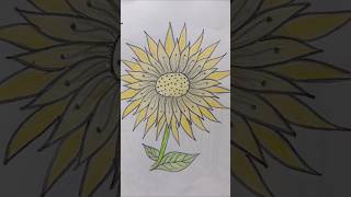 🌻 Sunflower Kaise BanaenDrawing of sunflowerart drawing ytshortsshort [upl. by Elamor]