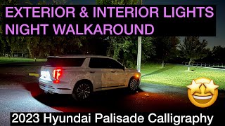 2023 Hyundai Palisade Calligraphy  NIGHT WALKAROUND  Interior and Exterior LED Lights  4K [upl. by Carin420]