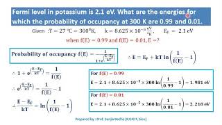 Numerical problems based on Fermi Dirac distribution function [upl. by Hardie537]