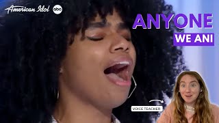 Voice Teacher Reacts Anyone by We Ani American Idol Audition [upl. by Blaine130]