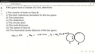 Gears Numerical problem calculate all parameters [upl. by Killie848]