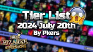 YBA Updated Skin Tier List by Pkers  2024 July 20th [upl. by Elleinad658]