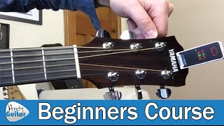 How to Tune A Guitar for Beginners Guitar Basics  Lesson 4 [upl. by Lisette]