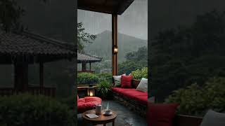 Rooftop Rainy Ambience 🌧️📖 relax rain vibe rainsounds relaxing [upl. by Leba]