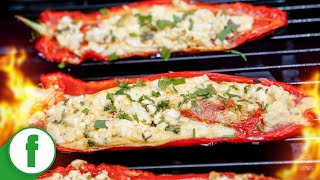 Gegrillte Paprika mit Feta Füllung  Vegetarische Rezepte zum Grillen [upl. by Aisetal]