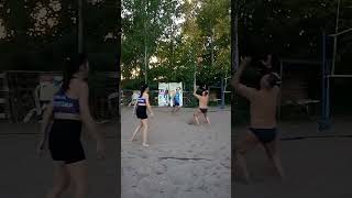 Beach volleyball ball undershoot [upl. by Airdnax918]