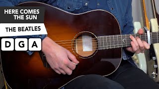 Here Comes The Sun  The Beatles Acoustic Guitar Lesson Tutorial [upl. by Lluj]