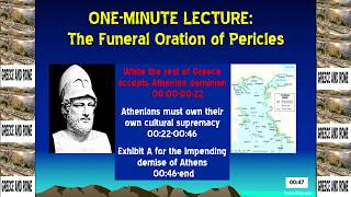 Funeral Oration of Pericles  ONEMINUTE LECTURE  Brett Robbins [upl. by Icyak704]