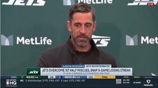 Postgame Interview  Aaron Rodgers to Coach Ulbrich after Adams TD quotThat one was for youquot [upl. by Verney840]