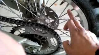 Dirt bike Maintenance KDX220 Spokes Tightening 1 [upl. by Aitnuahs]