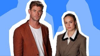 Brie Larson Fights With Chris Hemsworth In ET Interview  Captain Marvel vs Thor  oddBS [upl. by Qiratla580]